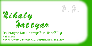 mihaly hattyar business card